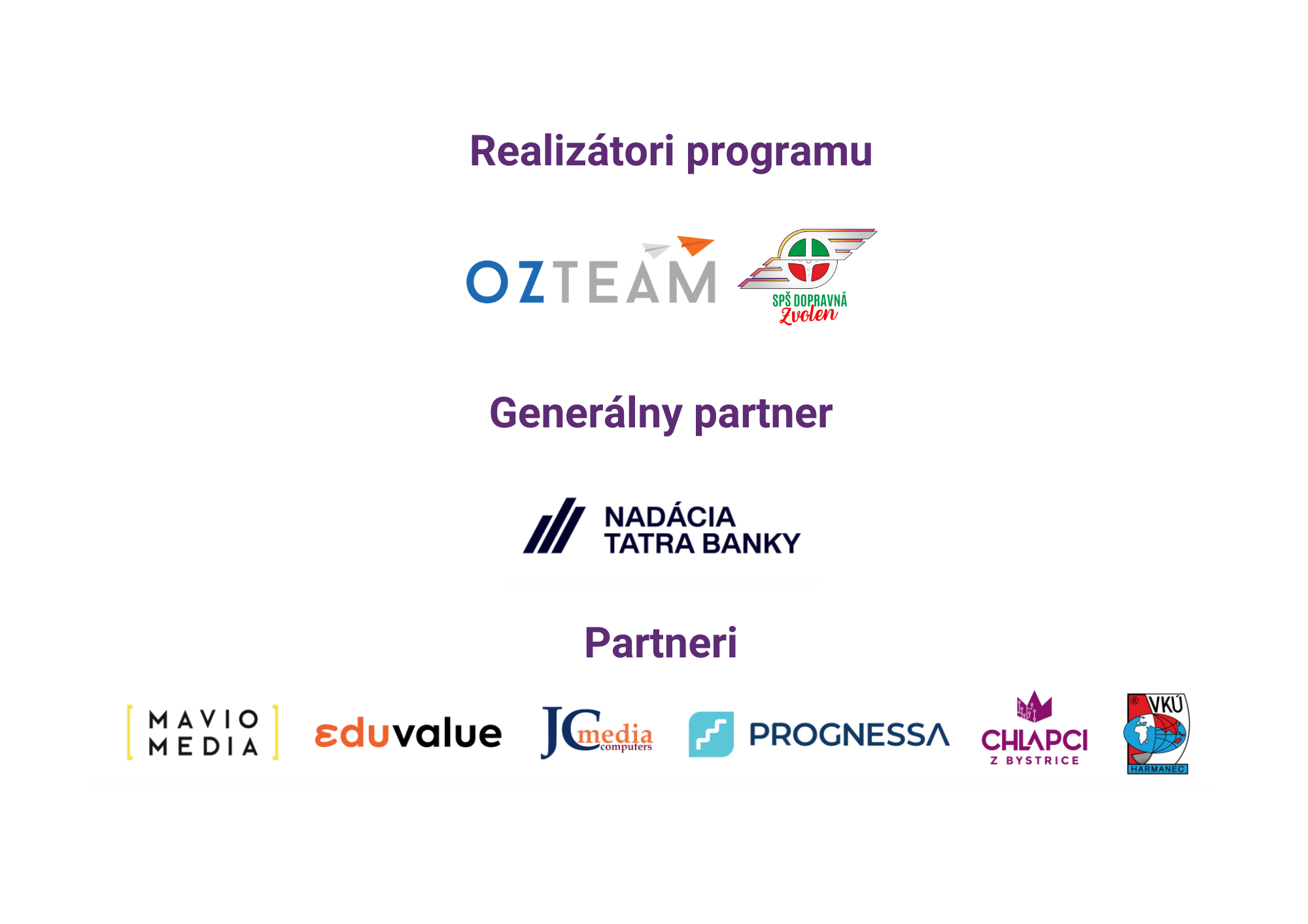 Show your talent – partneri a realizátori programu